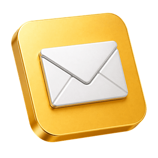 Icona 3D di una busta e-mail come elemento decorativo nella pagina Contattaci